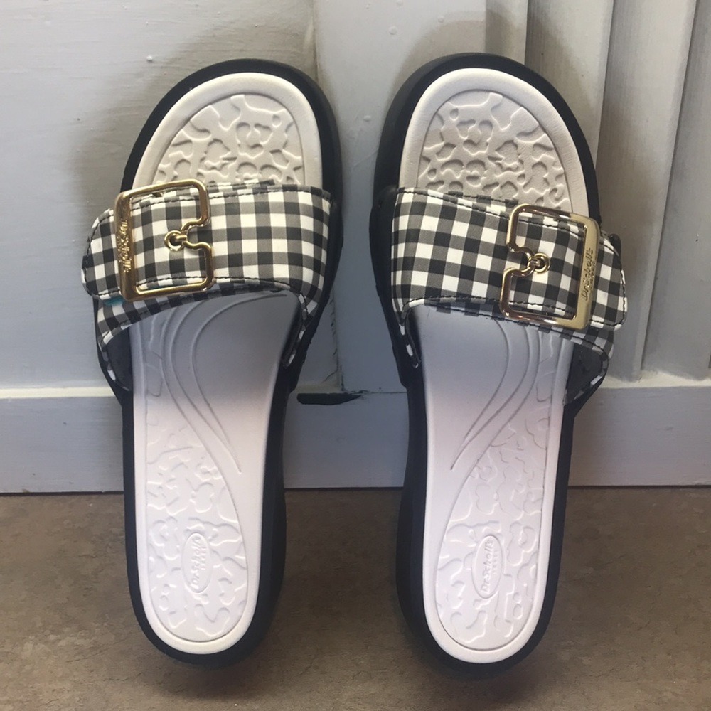 Black and white plaid sandals by Dr. Scholls; size 7M - Picture 7 of 7
